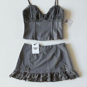 Princess Polly Pinstripe Lace Set